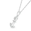Thumbnail Image 6 of Diamond Accent Navy Wife Anchor Pendant in Sterling Silver - 18”