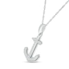 Thumbnail Image 2 of 1/6 CT. T.W. Diamond Anchor Pendant in Sterling Silver – 18”