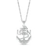 Thumbnail Image 1 of 1/20 CT. T.W. Diamond USN Anchor Pendant in Sterling Silver - 18”