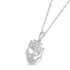 Thumbnail Image 2 of 1/20 CT. T.W. Diamond USN Anchor Pendant in Sterling Silver - 18”