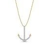 Thumbnail Image 1 of 1/10 CT. T.W. Diamond Anchor Pendant in 10K Gold - 18”
