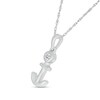 Thumbnail Image 6 of Diamond Accent Navy Mom Anchor Pendant in Sterling Silver - 18”