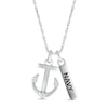 Thumbnail Image 1 of 1/20 CT. T.W. Diamond Anchor & Navy Bar Pendant in Sterling Silver - 18”
