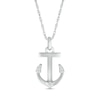 Thumbnail Image 3 of 1/20 CT. T.W. Diamond Anchor & Navy Bar Pendant in Sterling Silver - 18”