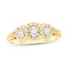 Thumbnail Image 1 of 1/4 CT. T.W. Diamond Frame Three Stone Split Shank Engagement Ring in 10K Gold