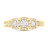 Thumbnail Image 3 of 1/4 CT. T.W. Diamond Frame Three Stone Split Shank Engagement Ring in 10K Gold