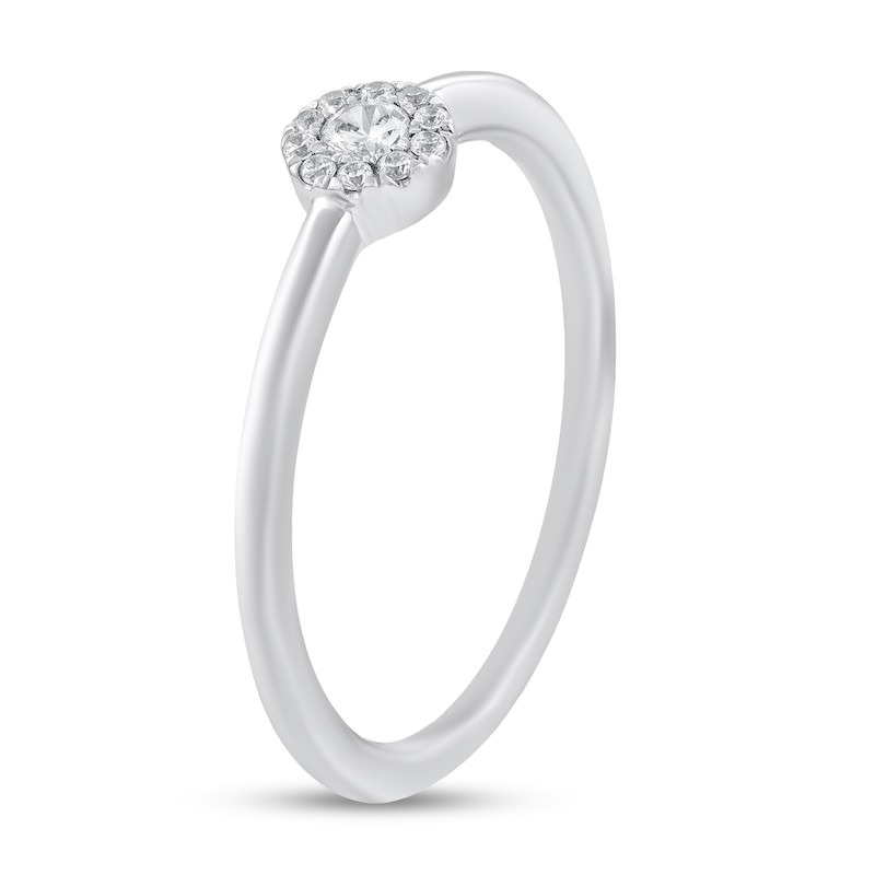 1/15 CT. T.W. Diamond Frame Engagement Ring in 14K White Gold