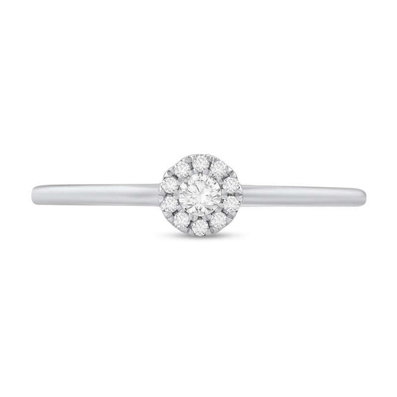 Main Image 3 of 1/15 CT. T.W. Diamond Frame Engagement Ring in 14K White Gold