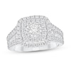 Thumbnail Image 0 of 1-1/2 CT. T.W. Diamond Double Cushion Frame Triple Row Engagement Ring in 10K White Gold