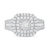 Thumbnail Image 2 of 1-1/2 CT. T.W. Diamond Double Cushion Frame Triple Row Engagement Ring in 10K White Gold