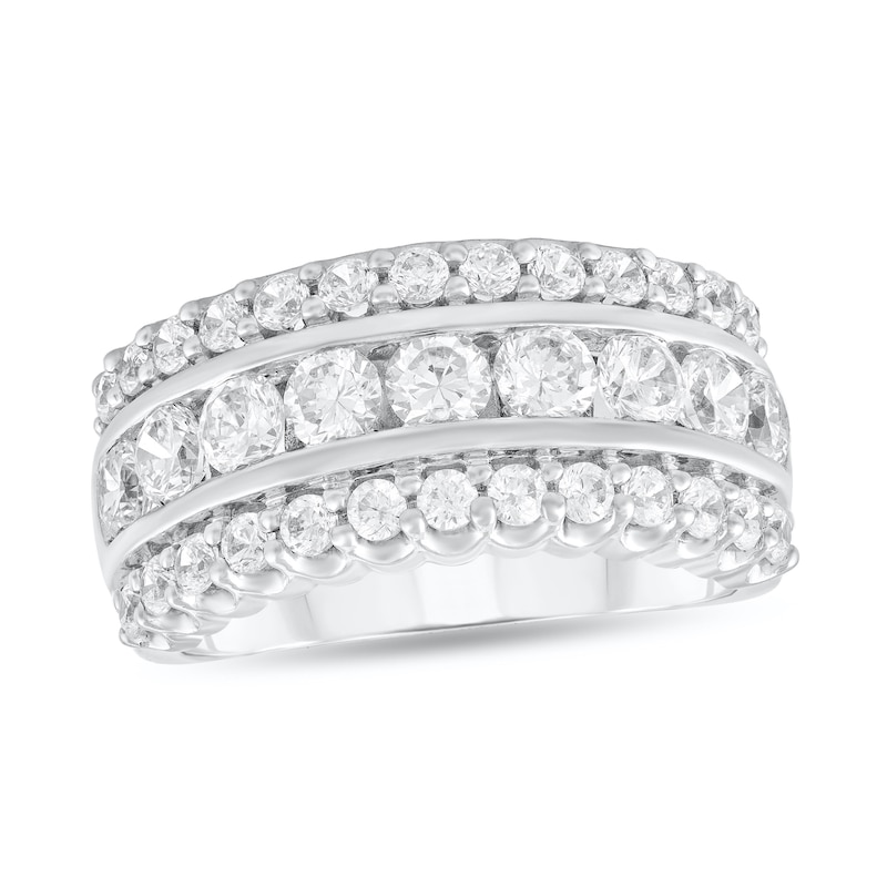 2 CT. T.W. Diamond Triple Row Anniversary Band in 10K White Gold