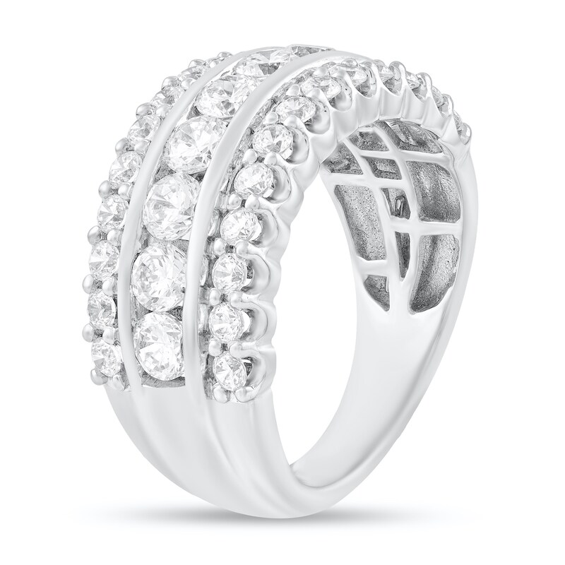 2 CT. T.W. Diamond Triple Row Anniversary Band in 10K White Gold