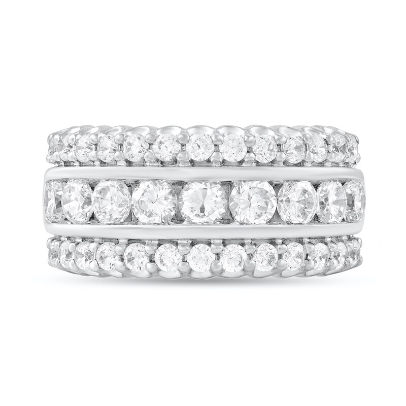 2 CT. T.W. Diamond Triple Row Anniversary Band in 10K White Gold