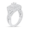 Thumbnail Image 1 of 1-1/2 CT. T.W. Diamond Double Cushion Frame Multi-Row Crossover Split Shank Engagement Ring in 14K White Gold