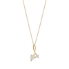 Thumbnail Image 1 of 5.0mm Trillion-Cut Opal and 1/20 CT. T.W. Diamond Twist Bail Pendant in 10K Gold