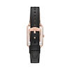 Thumbnail Image 2 of Ladies’ Fossil Raquel Rose-Tone IP Black Leather Strap Watch with Rectangular White Dial (Model: ES5310)