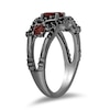 Thumbnail Image 2 of Enchanted Disney Villains Evil Queen Garnet and 1/4 CT. T.W. Black Diamond Vine Ring in Sterling Silver - Size 7
