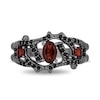 Thumbnail Image 4 of Enchanted Disney Villains Evil Queen Garnet and 1/4 CT. T.W. Black Diamond Vine Ring in Sterling Silver - Size 7
