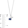 Thumbnail Image 3 of Emerald-Cut Blue Sapphire and 1/20 CT. T.W. Diamond Split Bail Pendant in 10K White Gold