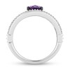 Thumbnail Image 3 of Enchanted Disney Villains Ursula Oval Amethyst and 1/5 CT. T.W. Diamond Coral Open Shank Ring in Sterling Silver