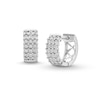 Thumbnail Image 1 of 1/4 CT. T.W. Diamond Miracle Triple Row Huggie Hoop Earrings in Sterling Silver