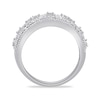 Thumbnail Image 3 of Previously Owned - 1/3 CT. T.W. Diamond Square and Marquise Frames Vintage-Style Triple Row Band in 14K White Gold