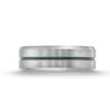 Thumbnail Image 4 of 8.0mm Multi-Finish Beveled Edge Wedding Band in Tungsten with Green IP Center Stripe and Silicone - Size 10