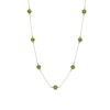 Thumbnail Image 1 of 6.0mm Jade and 1/10 CT. T.W. Diamond Station Necklace in 14K Gold - 20"