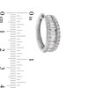 Thumbnail Image 2 of 2 CT. T.W. Baguette and Round Certified Lab-Grown Diamond Triple Row Hoop Earrings in 14K White Gold (F/SI2)