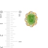 Thumbnail Image 3 of Oval Jade and 1/8 CT. T.W. Diamond Alternating Frame Stud Earrings in 14K Gold