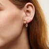 Thumbnail Image 2 of Pear-Shaped Morganite and Diamond Accent Open Frame Drop Earrings in 10K Rose Gold