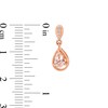 Thumbnail Image 3 of Pear-Shaped Morganite and Diamond Accent Open Frame Drop Earrings in 10K Rose Gold