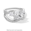 Thumbnail Image 4 of 4 CT. T.W. Princess-Cut Certified Lab-Grown Diamond Three Stone Engagement Ring in 14K White Gold (F/SI2)