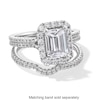 Thumbnail Image 4 of 2-5/8 CT. T.W. Emerald-Cut Certified Lab-Grown Diamond Frame Double Row Engagement Ring in 14K White Gold (F/SI2)