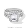 Thumbnail Image 5 of 2-5/8 CT. T.W. Emerald-Cut Certified Lab-Grown Diamond Frame Double Row Engagement Ring in 14K White Gold (F/SI2)