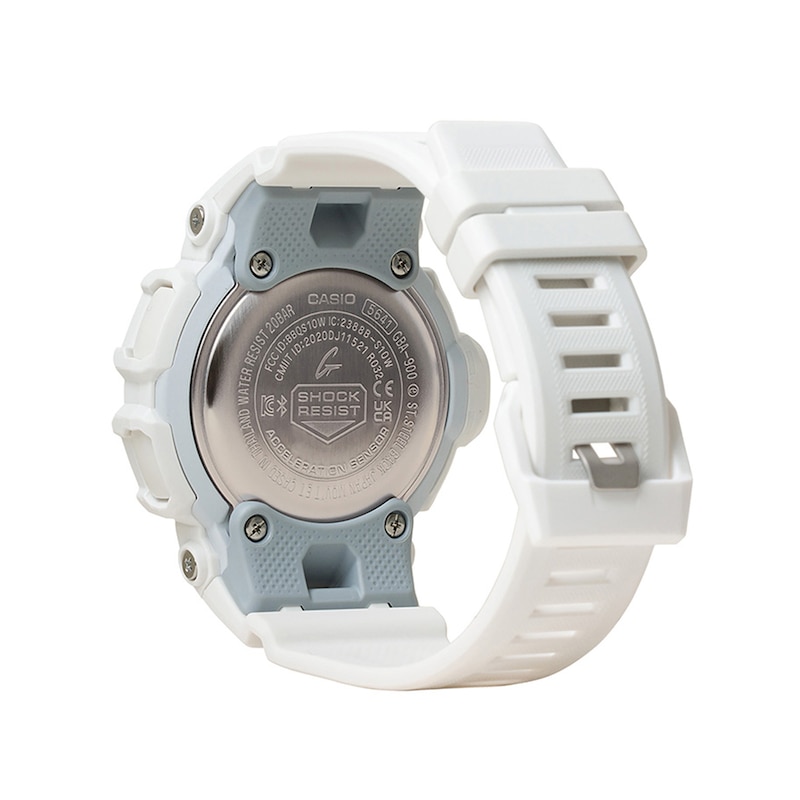 Men’s Casio G-Shock MOVE White Resin Step Tracker Sport Watch with Blue Dial (Model: GBA900CB-7A)