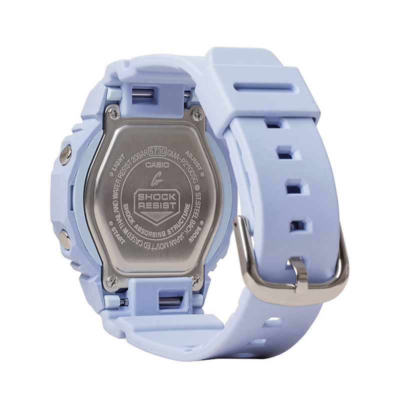 Main Image 2 of Ladies’ Casio G-Shock Blue Resin Analog Digital Watch with Silver- to Blue-Tone Dial (Model: GMAP2100SG2A)