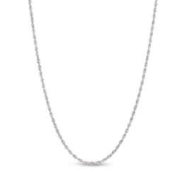 1.8mm Glitter Rope Chain Necklace in Solid 14K White Gold - 18"