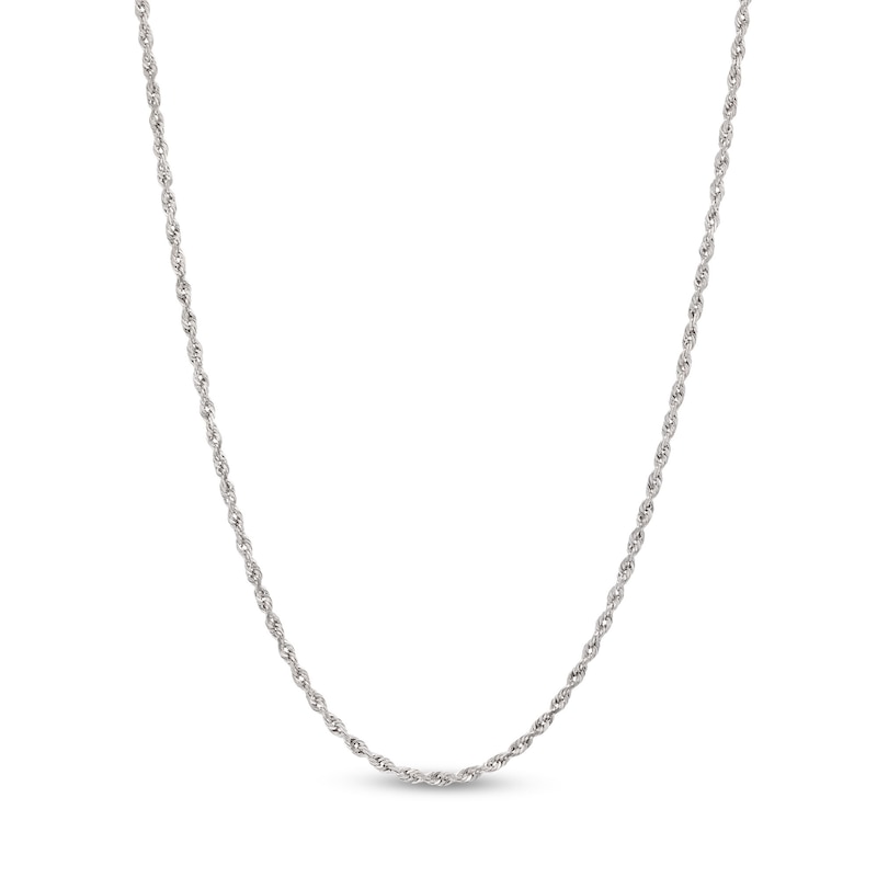 Main Image 1 of 1.8mm Glitter Rope Chain Necklace in Solid 14K White Gold - 18"