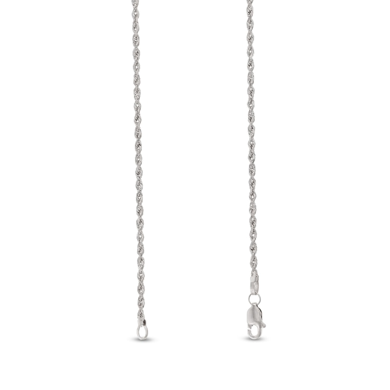Main Image 3 of 1.8mm Glitter Rope Chain Necklace in Solid 14K White Gold - 18"
