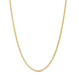1.8mm Glitter Rope Chain Necklace in Solid 14K Gold - 18"