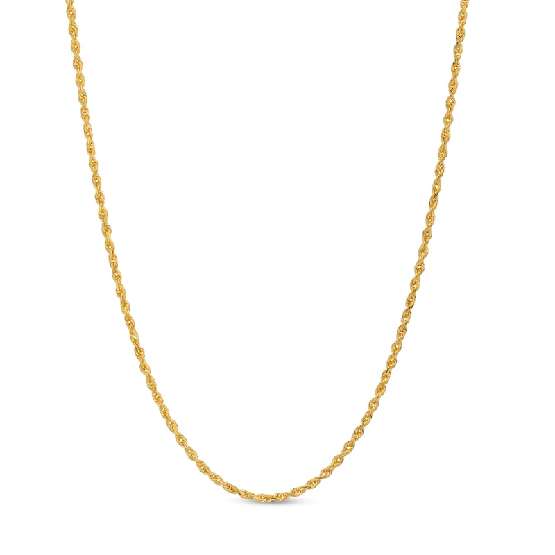Main Image 1 of 1.8mm Glitter Rope Chain Necklace in Solid 14K Gold - 18"