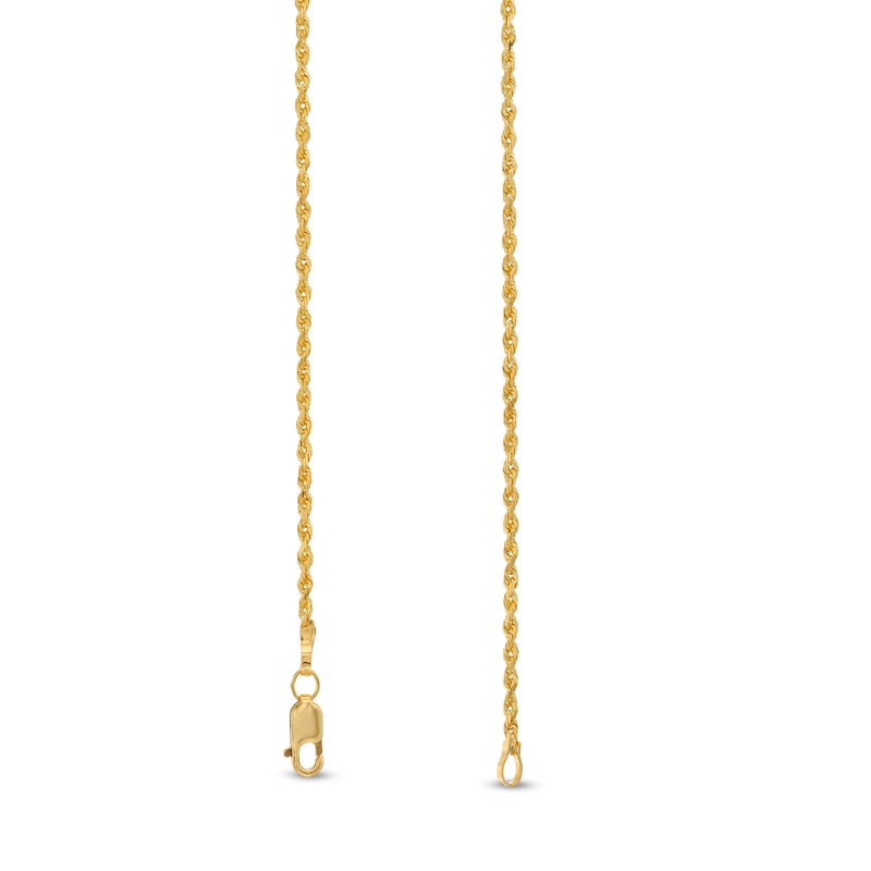 Main Image 3 of 1.8mm Glitter Rope Chain Necklace in Solid 14K Gold - 18"