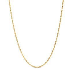 1.8mm Glitter Rope Chain Necklace in Solid 14K Gold - 22"