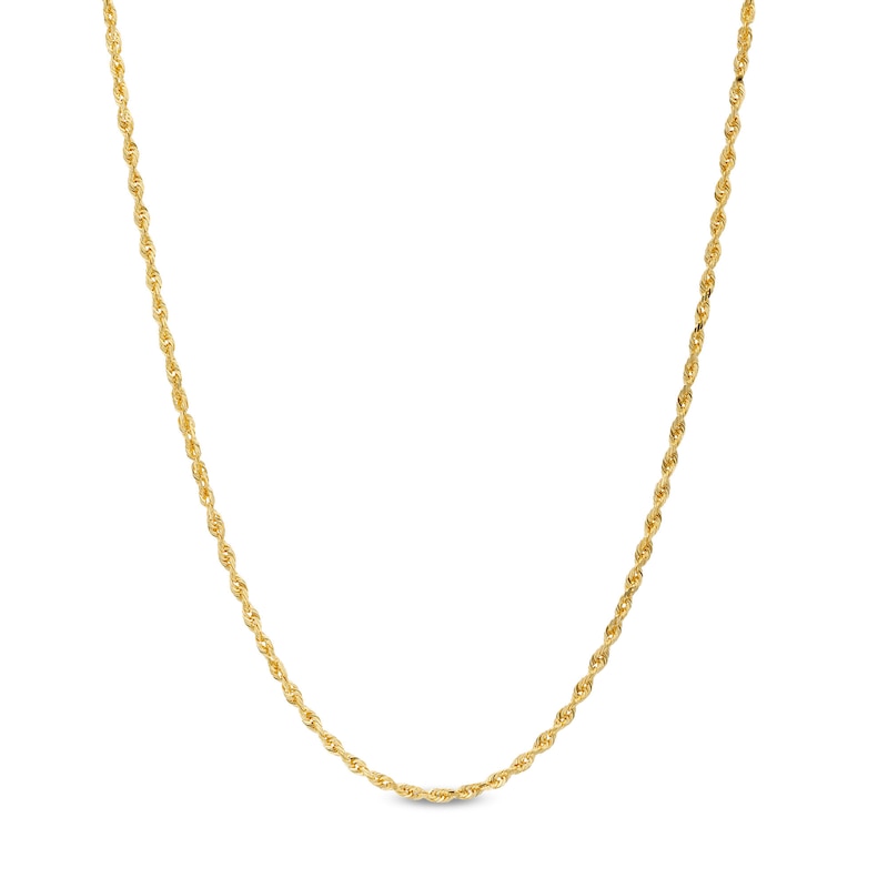 Main Image 1 of 1.8mm Glitter Rope Chain Necklace in Solid 14K Gold - 22"