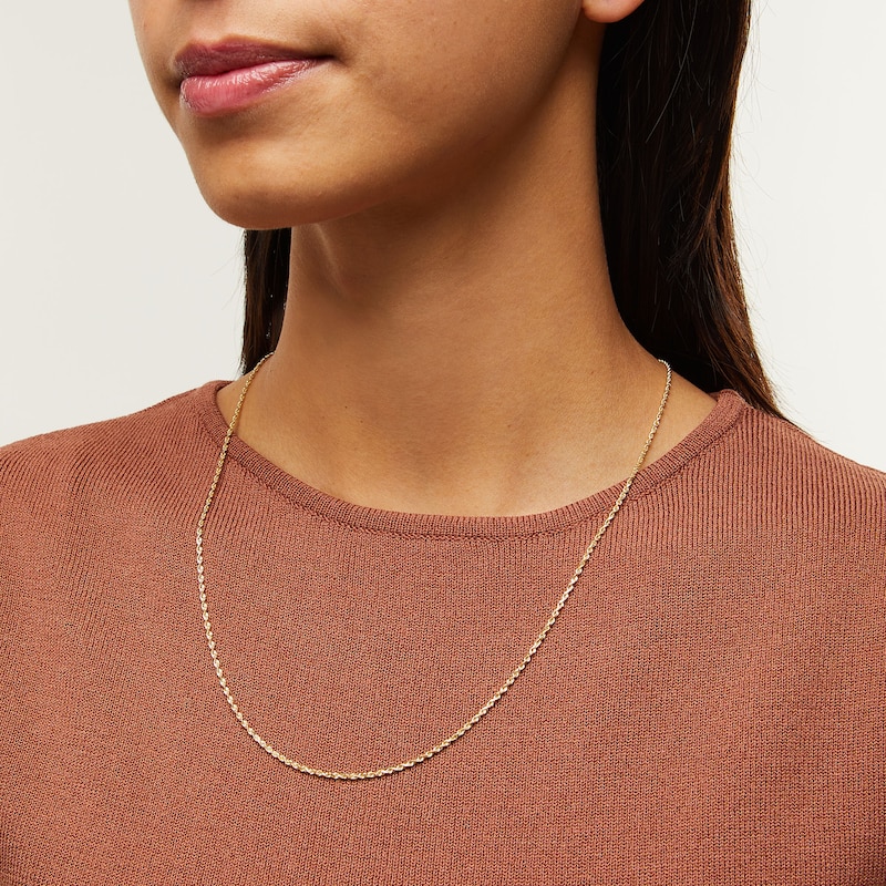 Main Image 2 of 1.8mm Glitter Rope Chain Necklace in Solid 14K Gold - 22"