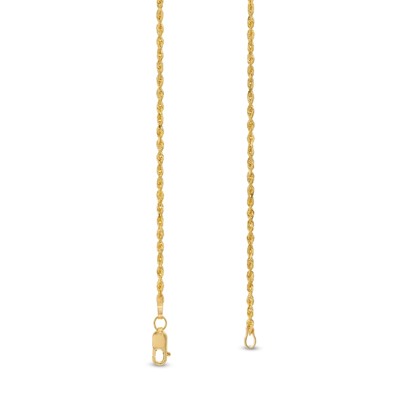 Main Image 3 of 1.8mm Glitter Rope Chain Necklace in Solid 14K Gold - 22"