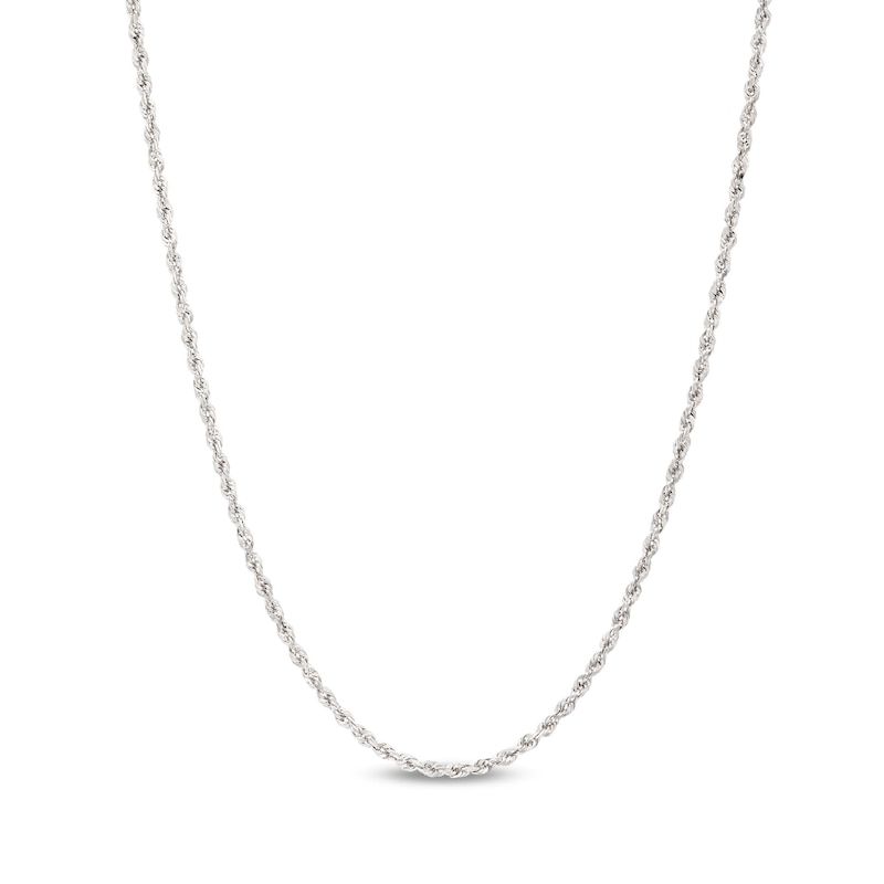 Main Image 1 of 1.8mm Glitter Rope Chain Necklace in Solid 14K White Gold - 20"