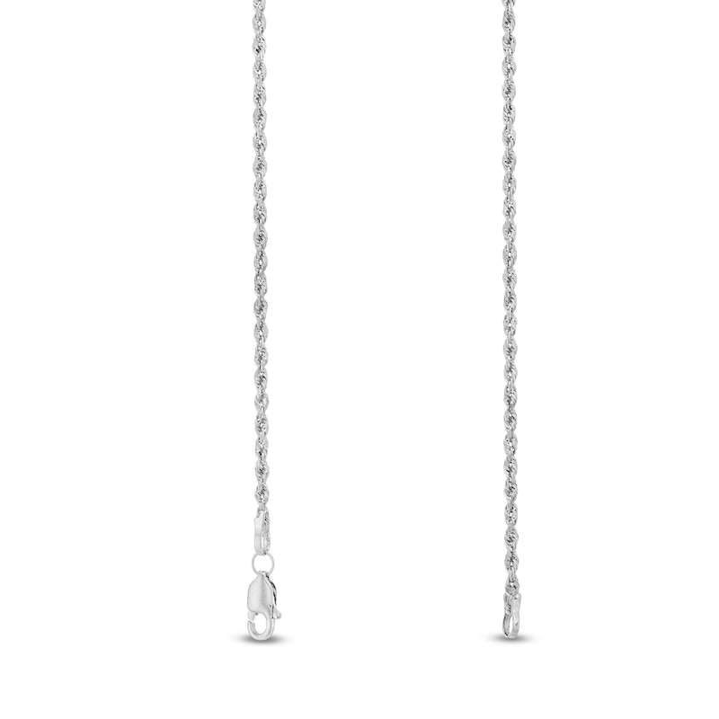 Main Image 3 of 1.8mm Glitter Rope Chain Necklace in Solid 14K White Gold - 20"