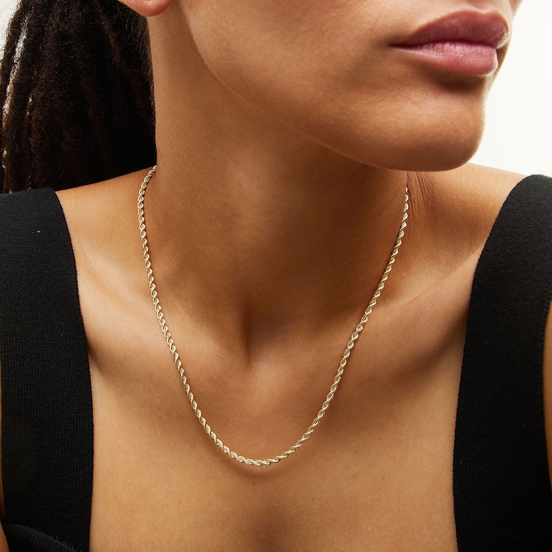 Main Image 2 of 2.5mm Silk Rope™ Chain Necklace in Solid 14K Gold - 18”
